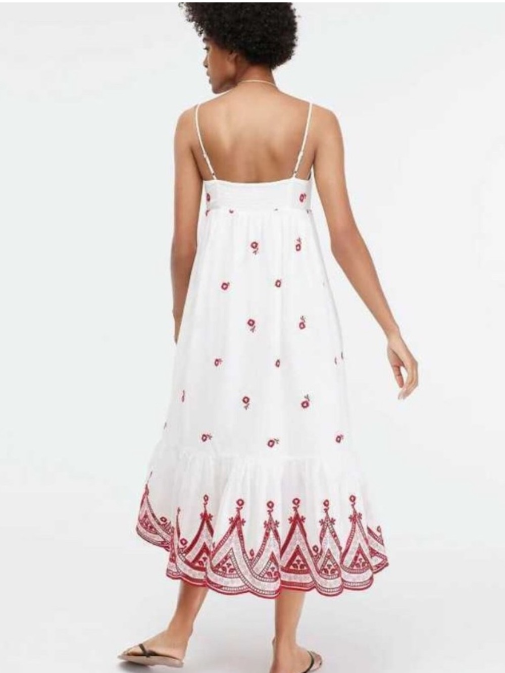 J Crew Cotton Maxi Dress with Embroidery Trim - Picture 3 of 4